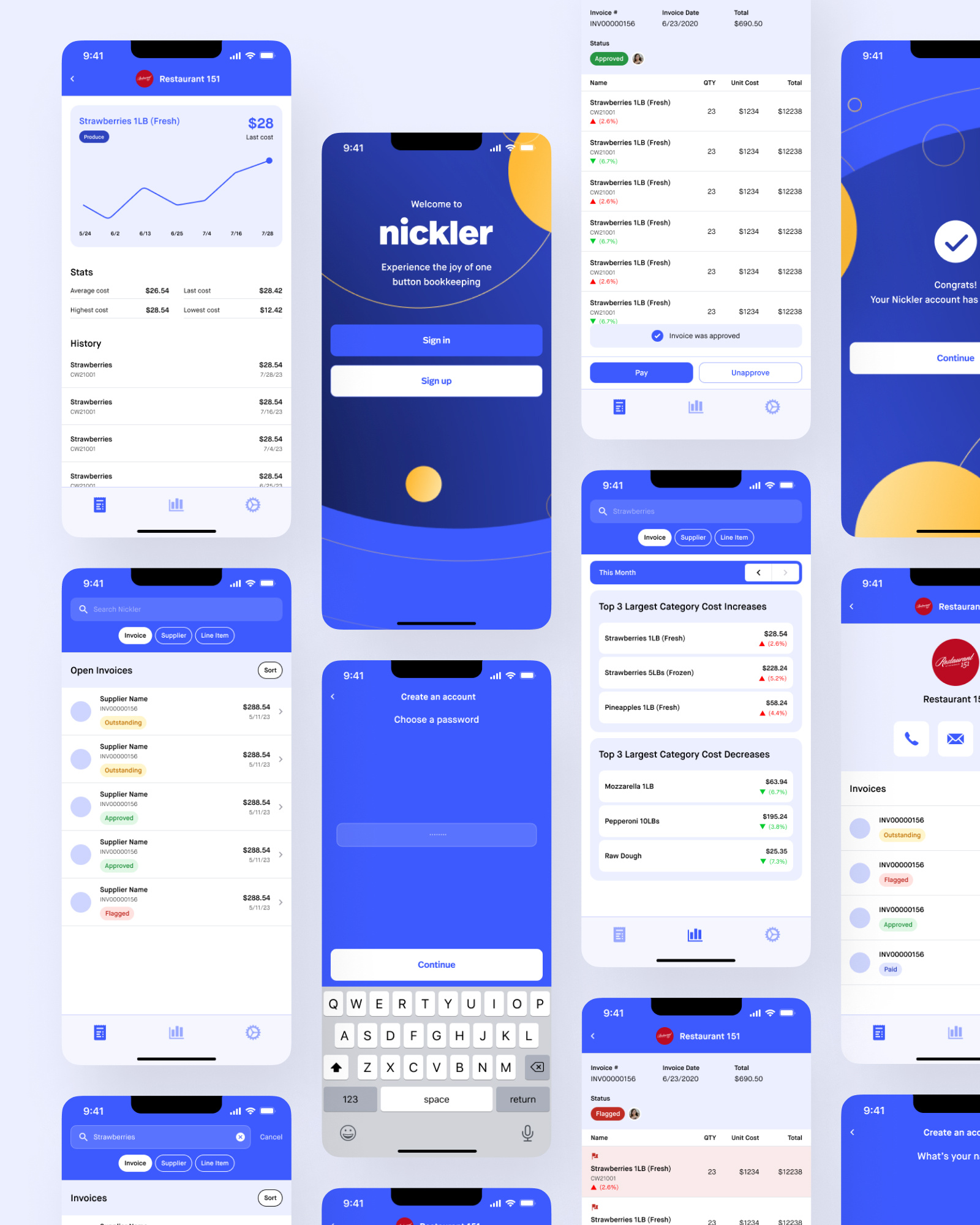 Nickler App app blue branding pay ui