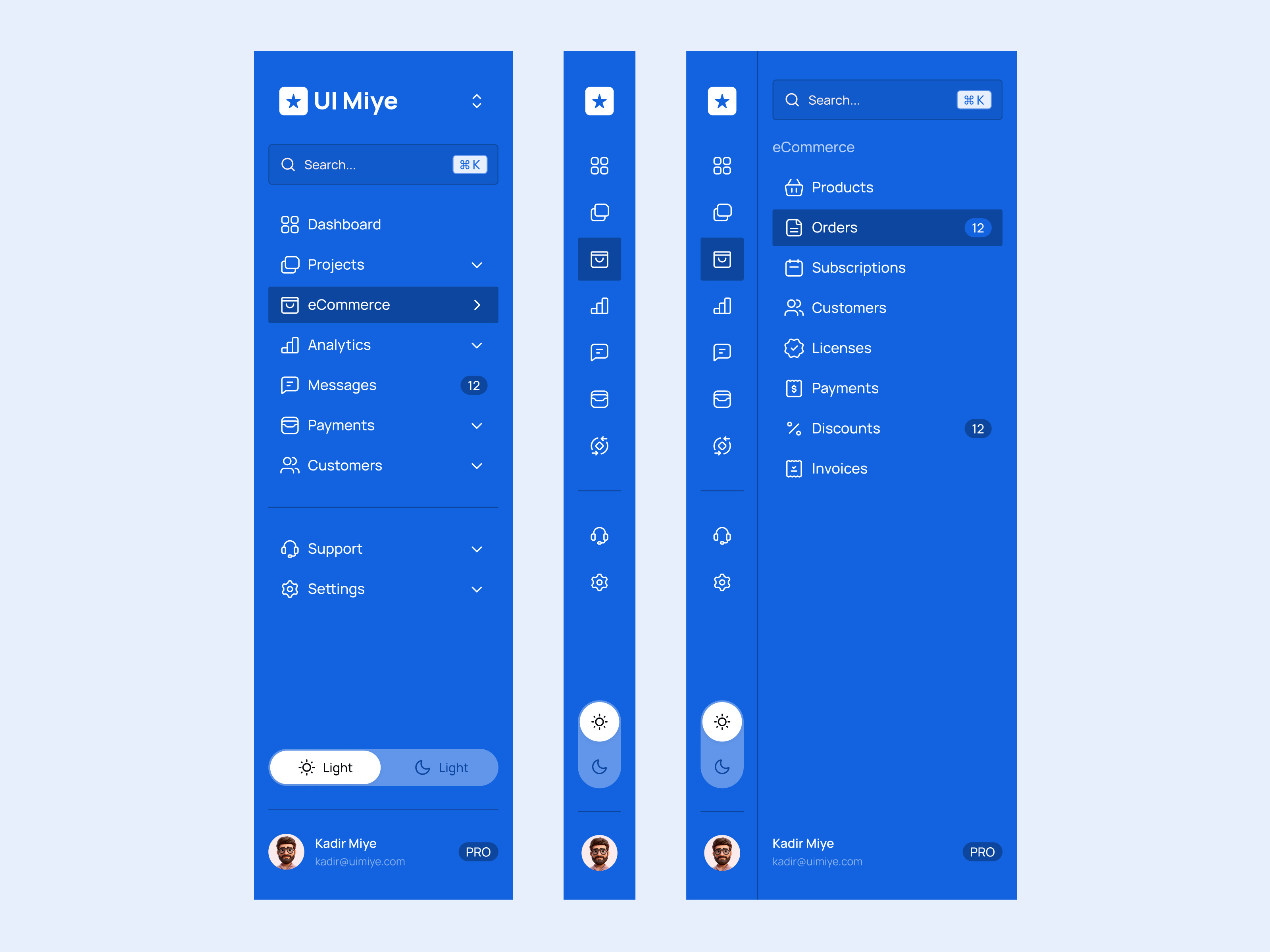 Sidebar navigation - 8 Ui kit by 8 Uikit on Dribbble