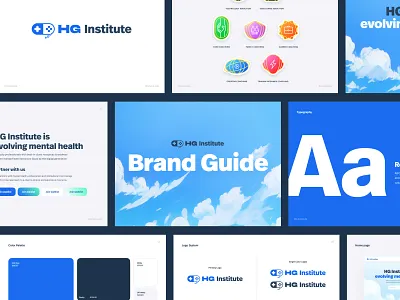 Healthy Gamer Institute Brand Guide badge blue brand guide branding color healthy gamer logo typography