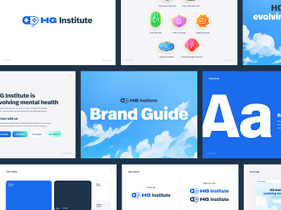 Healthy Gamer Institute Brand Guide badge blue brand guide branding color healthy gamer logo typography