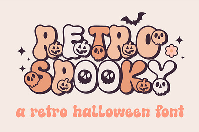 Retro Spooky - A retro Halloween font 70s font 80s font halloween font hippie design hippie font lettering modern font pumpkin font retro font retro halloween font scary font skull font spooky font trendy font vintage font