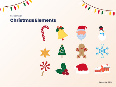 Vector Design - Christmas Elements 🎄 🎁🎅 animation branding christmas design element elements food graphic design icon icon design illustration logo motion graphics ui vector