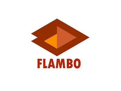 Flambo Logo color design flame illustration isometric logo random