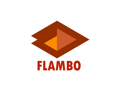 Flambo Logo color design flame illustration isometric logo random