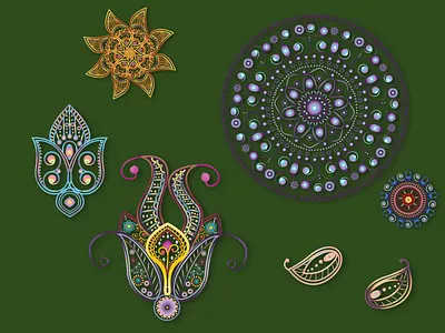 Lotuses and mandala branding design graphic design illustration logo ve vector