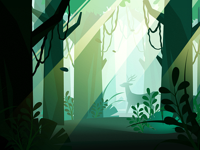 Forest Background 2d background design branding environment forest graphic design green illustration jungle still life trees