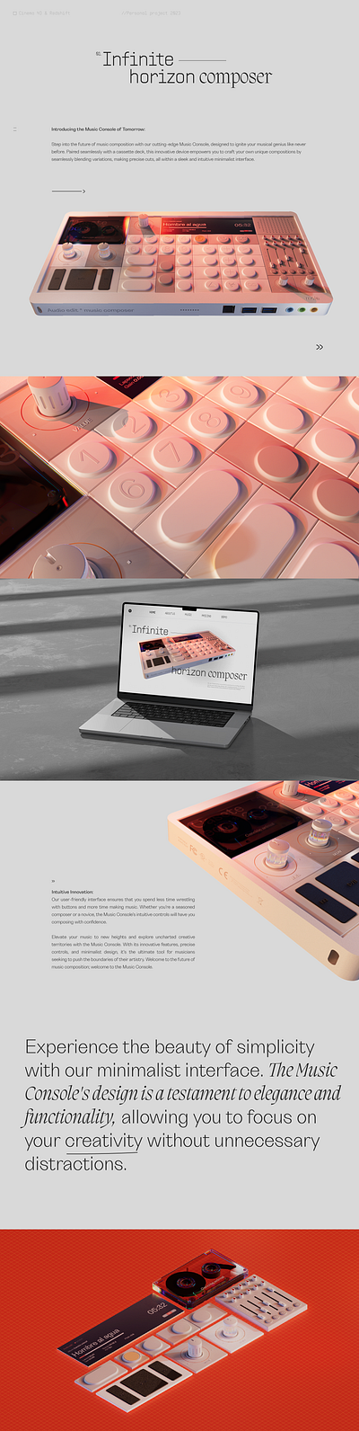 Music Console Render 3d cinema 4d console graphic design portfolio redshift render trend ui