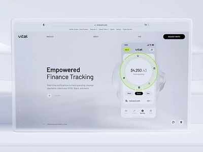 Vital Card Landing page by Milkinside access card cash cgi clean credit fintech landing mastercard mind people phone platinum score simple spending visa vital wave website