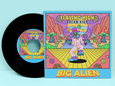 Music illustration for album cover single, mixtape bigalien