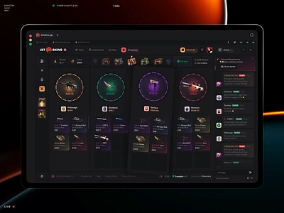 Jetskins: Case Battle Animation betting casino crash csgo dashboard gambling game game design game interface gaming interface lottery motion graphics platform player product design roulette skins uiux web design