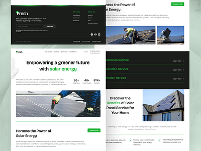 Fresh - Solar Panel Service Landing Page company landingpage service solarpanel ui web webdesign websitedesign
