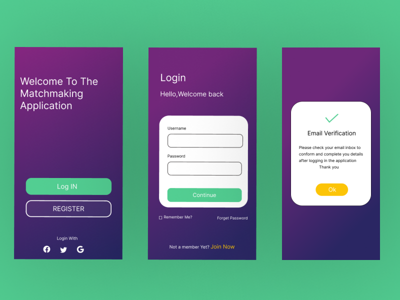 Login Sign up UI design/Email verification by SAIMA SAGHEER on Dribbble