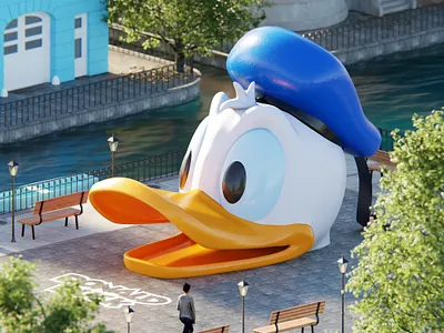 Donald duck Store 3d b3d blender blender3d c4d donald duck duck isometric kiosk motion street