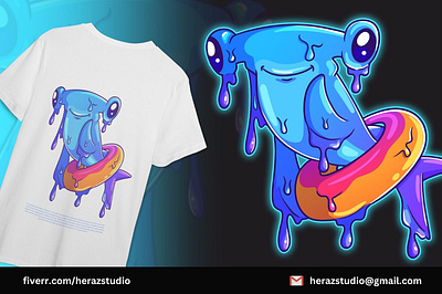 Melting Trippy Dripping Cartoon Character Illustration food melting