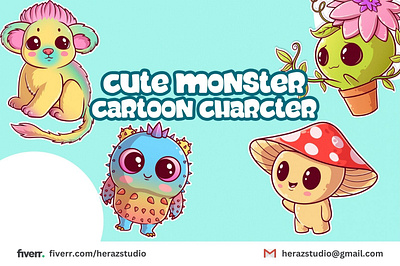 Cute Monster Cartoon Character cute vector