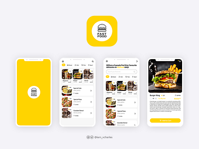 Fastfood Mobile App UI Design app design brand brand design branding design graphic design illustration logo mobile app ui uiux ux vector