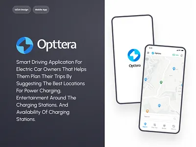 Opttera (Smart Driving Application for Electric Car Owners) design graphic design illustration ui ux vector web website