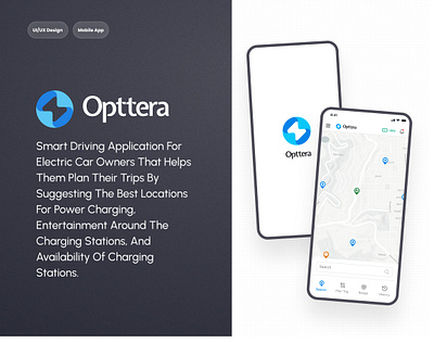 Opttera (Smart Driving Application for Electric Car Owners) design graphic design illustration ui ux vector web website