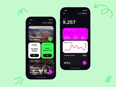 Step Counter Mobile iOS App android animation app app design counter currency dashboard design ios mobile mobile app motion online sport step task training ui uiux ux