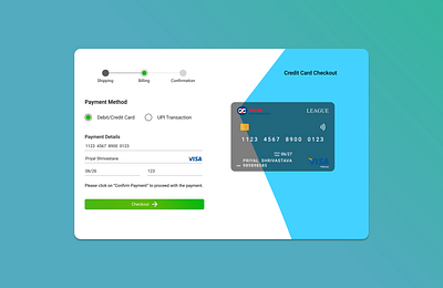 Credit Card Checkout design ui ux website