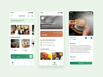 Alfee Coffee Concept application concept design digital loyalty loyalty app membership mobile app points rewards ui ux