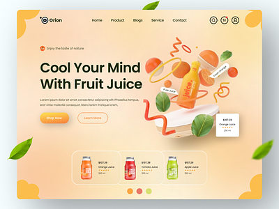 Orion-Juice Website Design drink ecommerce home page juice landing page organic shop ui ux web web design web site webdesign website website design