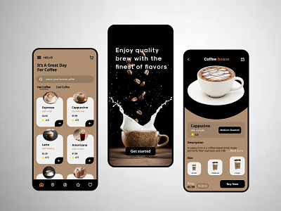 Coffeehouse Mobile app design branding header design hero section design home page interface landing page landing page design logo minimal design ui ui ux uiux design ux web web design web expert web interface web page website website design
