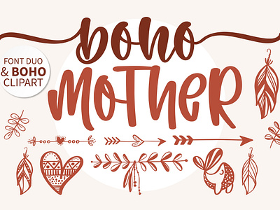 Hoho Mother - A handwritten font duo bofo font bohemian font craft font cricut font cursive font font combination font duo font pairing goodnotes font handwritten font informal font lettering modern calligraphy procreate font silhouette font sublimation font swashes font tail font