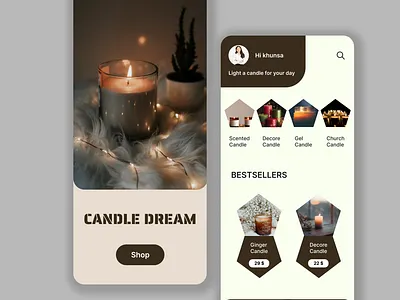 Candle Light branding graphic design logo ui