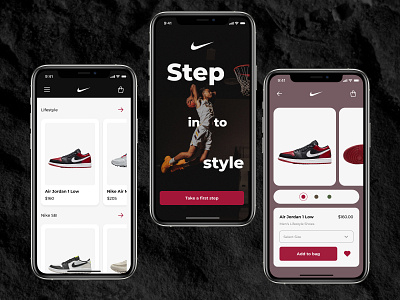 Nike Mobie App - Sneakers animation design figma ios iphone logo mobile nike sneaker ui ux