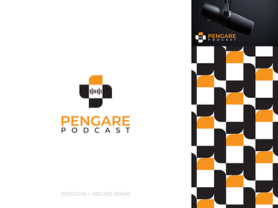 Podcast Logo Design brandidentity branding cast design flat graphic design icon illustration logo logomark minimal modernlogo pattern penguin podcast social sound tech ui vector