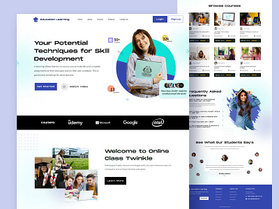 E-learning Website Design🎓 branding e learning template e learning website education elerning graphic design homepage design interface landing page landing page design logo online course uiux user experience user interface web design web development website website design wordpress