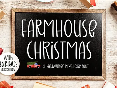 Farmhouse Christmas - A handwritten mixed case font canva font christmas font craft font cricut font farmhouse font goodnotes font handwritten font lettering mixed case font modern calligraphy procreate font sans serif font silhouette font winter font