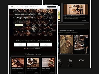 Premium Coffee Company artisan brew brewing brown clean coffee dark luxury premium ui web