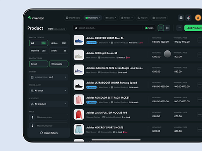 Inventar - Inventory Management - Explore Product Details animation dashboard erp history inventory management notes order productdesign productdetails saas sales stock tracking ui ux warehouse webdesign