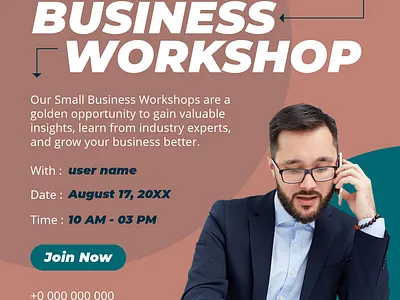 Social Media Business Workshop Design ads advertising business graphic design social media workshop