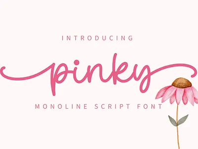 Pinky - Monoline script font canva font craft font cricut font cursive font font for t shirt handwitten font modern calligraphy monoline font procreate font script font silhouette font sublimation font swashes font tail font