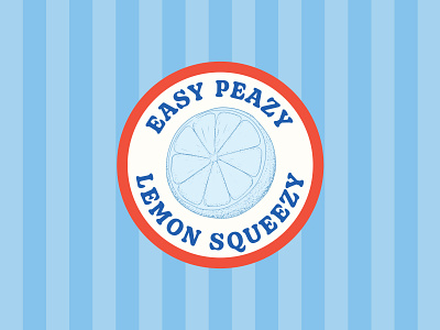 Easy Peazy Lemon Squeezy badge dot illustration lemon sea food seaside sticker stipple stripes