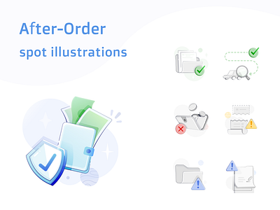 After-Order illustrations 2d alert coin digital illustration figma file flat icon design illustration interface interface illustration magnifier money order payment purchase spot illustration ui visual designer web illustrator