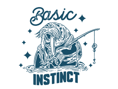 Walrus Basic Instinct Graphic Tee customized shirts fishing shirt fishing shirt design tony midi