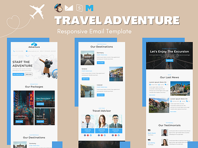 Travel Adventure – Responsive Email Template design email template newsletters responsive responsive email template travel agency