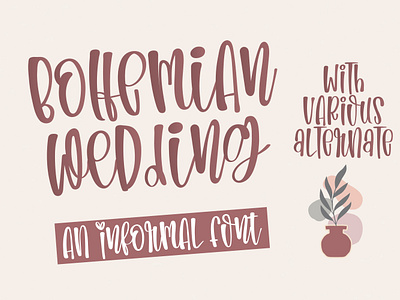 Bohemian Wedding - An imformal font boho font canva font casual font cricut font font for t shirt design goodnotes font handwritten font informal font procreate font script font silhouette font sublimation font wedding font