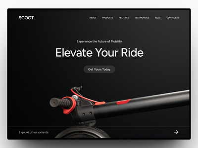 Scoot - Electric Scooter Website branding ebike electric environment landing page scooter sustainable ui vehicle web design website