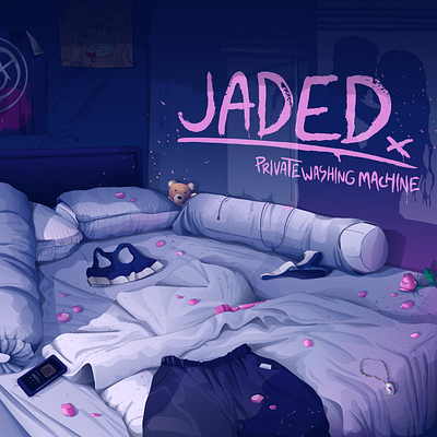 Jaded album album art band bedroom blink cover art illustration jaded kiss lofi love music music art pink pop punk punk romantic rose single song