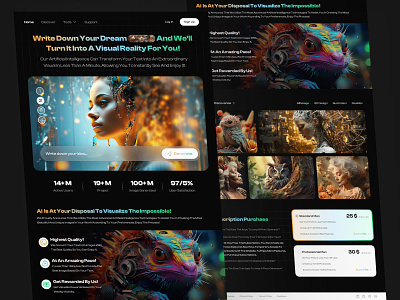 AI Image Generator Landing Page adobe firefly ai art artificial intelligence concept design explore illustration image image generator landing page midjourney ui uiux user experience user interface ux visual design web design website