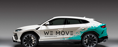 We Move, graphic design and vehicle wrap. branding car fitness graphic design identity suv vinyl