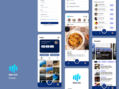 Concept Redesign Mobile App - Meet UAI branding logo mobile design sosial app ui