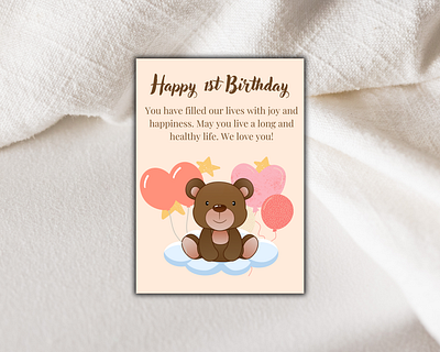 Birthday Card - First Birthday birthday card girls birthday card pink