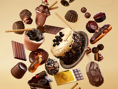 World Chocolate Day Creative Render 3d 3d art 3d design chocolate illustration product render