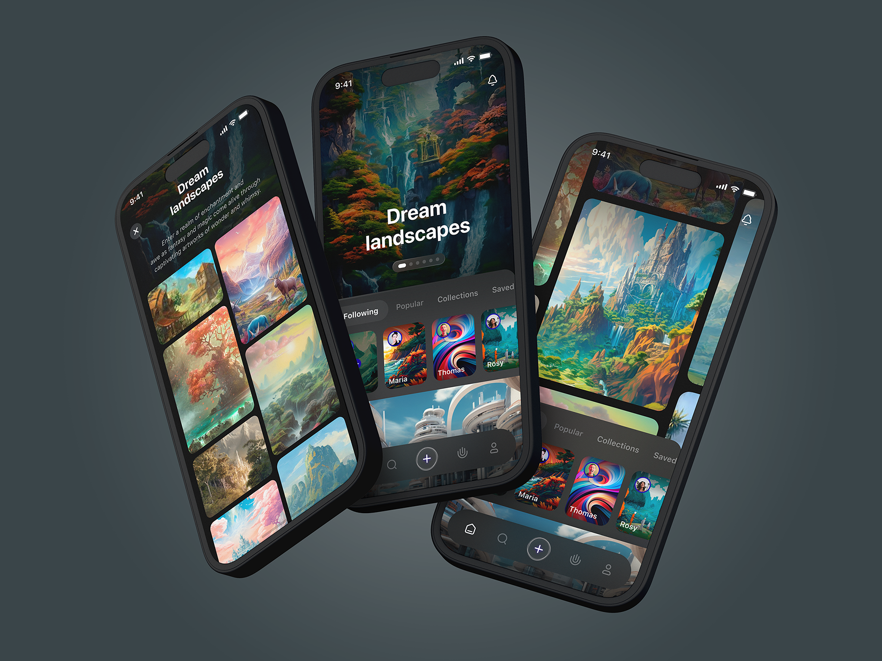 Social Network & Creator Community (.ai) .ai ai app artificial intelligence automation chatgpt community design image generation interactive interface ios leonardo midjourney mobile app social media social network ui user interface